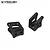 Two black aluminium AR60 lower link and shock mounts by Vanquish Products, shown from different angles on a white background.