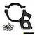 Vanquish Incision black aluminium motor mount plate set for RC vehicles, including mounting hardware, on a white background.