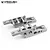 Two silver aluminium differential trusses for RC vehicles by Vanquish Products, shown from an elevated angle against a white background.