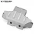 A silver aluminium front skid plate for an RC vehicle by Vanquish Products, featuring a machined design with the Vanquish logo.