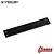 A black Delrin skid plate for RC vehicles by Vanquish Products, featuring mounting holes at each end, shown against a white background.