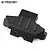 A black anodized aluminium front skid plate for an RC vehicle, featuring the Vanquish logo and mounting holes.