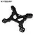 A black anodized aluminium front shock tower for an RC vehicle, featuring multiple mounting holes and the Vanquish Products logo.