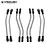 Eight titanium RC suspension links with black rod ends arranged in four pairs against a white background.