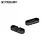 Two black anodized aluminium servo clamps from Vanquish Products, shown from an elevated angle against a white background.