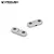 Two silver aluminium servo clamps from Vanquish Products shown on a white background.