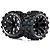Louise 2.8" ST-Mcross Tyres on Black Spoke Rims - Glued Truck Wheels w/ Foam 2Pcs L-T3272BH