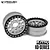 Vanquish Silver Aluminium 2.2" KMC XD229 Rims 2Pcs w/ Black Beadlock Rings VPS08041