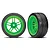 Traxxas 1.9" Response Slick Tyres on Split-Spoke Green Rims - Glued Wheels 2Pcs 8374G