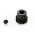 A black steel 21-tooth pinion gear with a separate grub screw on a white background.