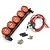 Yeah Racing Black & Red Aluminium 125mm Roof 5 White LED Lights YA-0370RD
