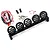 Yeah Racing Black Aluminium 125mm Roof 5 White LED Lights YA-0370BK