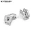 Two silver aluminium AR60 dual shock and link mounts by Vanquish Products on a white background.