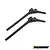 Two black steel universal drive shafts for an RC vehicle, featuring articulated joints and threaded ends, displayed against a white background.