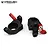 Two black and red aluminium steering knuckles for an RC crawler, set against a plain white background with the Vanquish Products logo.