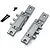 Two grey aluminium link mounts for RC cars with included black screws on a white background.