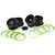 Rovan 4.7/5.5" Baja 5B Black Mesh Rim Set w/ Green Beadlocks 85315A