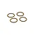 Four brown rubber O-rings arranged in a square pattern against a plain white background.