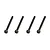 Four black metal cap head screws with hexagonal sockets arranged in a row against a white background.