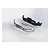 ARRMA front bumper set including a chrome bumper, black mounting bracket, and four small black screws on a white background.
