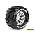 A single Louise MT-Cyclone monster truck tyre mounted on a chrome-finished multi-spoke wheel against a white background.