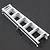 A silver aluminium scale RC ladder accessory with a small black chain attached, viewed from an angle against a black textured background.