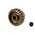 A bronze-coloured aluminium pinion gear with a small black grub screw on a white background.