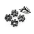 Yeah Racing Black Aluminium 12mm Hexes (5mm Thick) 4Pcs w/ Hardware WA-035BK