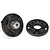Two black plastic planetary gear housing halves for a Traxxas UDR RC car, one featuring a central metal gear shaft.