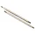 Two silver-coloured metal shock shafts for Traxxas RC vehicles, shown against a white background.
