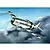 An artistic illustration of a P-47 Thunderbolt Razorback fighter plane flying through a cloudy sky.
