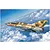 An artistic illustration of a J-7C/J-7D fighter jet in flight above clouds, featuring camouflage paint and Chinese military markings.