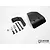 T-Bone Racing black skid plate set for Axial Yeti Score including mounting hardware, spacers, and screws on a white background.