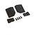 T-Bone Racing black A-skid plate set for Traxxas Slash 4x4 LCG, including four black plastic plates and four mounting screws on a white background.