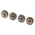 Four identical small metal planetary gears for Traxxas RC vehicles arranged in a row on a white background.