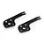Two black carbon fiber RC sway bar mounts for Tamiya Hotshot on a white background.