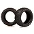 Two black rubber RC buggy tyres with a square-pin tread pattern, shown from an angled perspective against a white background.