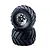 Tamiya Wild Willy 2 1.9" Front V Groove Tyres on Chrome Rims - Wheels 2Pcs 9805618