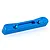 A blue anodized aluminium front lower suspension arm pin mount for an RC car, shown against a white background.