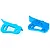Two bright blue anodized aluminium RC wing mounts for 1/8 scale vehicles, shown from an angle against a white background.
