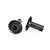 Two black steel differential output gears for a Traxxas RC vehicle, shown from side and top-down angles against a white background.