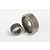 Two metal RC transmission gears of different sizes sitting on a white background.