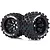 Louise 3.8" MT-Rock Tyres on (1/2 Offset) Black Rims - Glued Wheels 2Pcs L-T3277BH