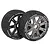 Louise 3.3" GT-Tarmac MFT (Soft) Tyres on Black Chrome 8 Spoke Rims - Glued Wheels 2Pcs L-T3285SBC