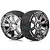Louise 3.3" GT-Shiv MFT (Soft) Tyres on Black Chrome 8 Spoke Rims - Glued Wheels 2Pcs L-T3284SBC