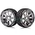 Louise 3.3" GT-Tarmac MFT (Super Soft) Tyres on Black Chrome 8 Spoke Rims - Glued Wheels 2Pcs L-T3285VBC