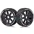 Louise 3.3" GT-Tarmac MFT (Soft) Tyres on Black 8 Spoke Rims - Glued Wheels 2Pcs L-T3285SB