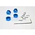 GPM Blue Aluminium Traxxas Slash 4x4 12mm Hex 4Pcs w/ Axle Pins SLA010/+6MM-B