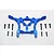GPM Blue Aluminium Traxxas Rustler VXL Rear Shock Tower RUS030-B