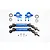 GPM Blue Aluminium Traxxas Slash 4x4 Front Steering Hubs & Universal Drive Shafts w/ Oversized 6x13x5 Bearings SSLA1280FH21-B